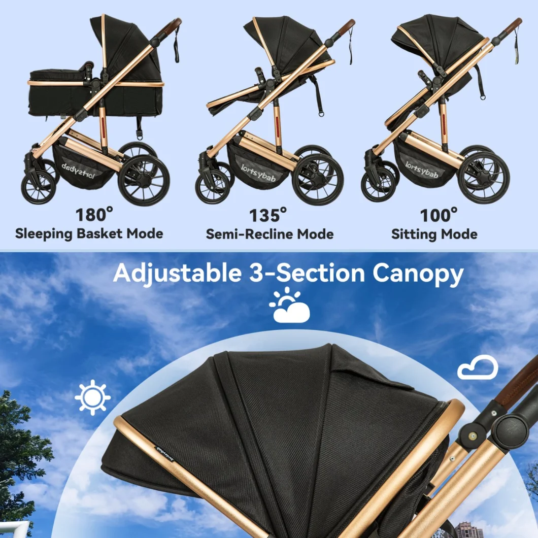 Newborn Infant Toddler Baby Stroller with Reversible Seat