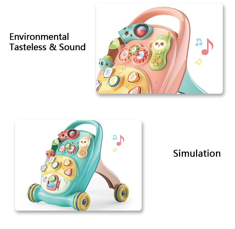QS Educational Electric Multifunctional Plastic Strollers Early Learning Baby Hand-Push Walker Toys with Music