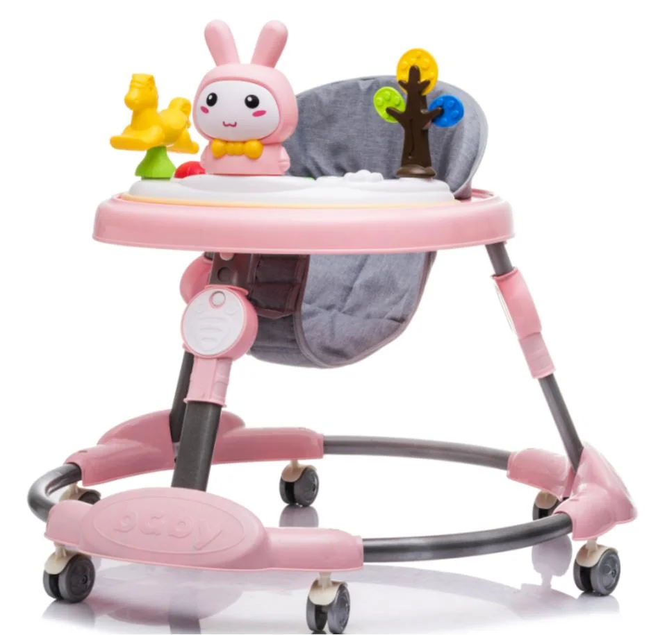 Simplicity Polyester Material Can Fold Multiple Colors Stainless Steel Frame Baby Walker