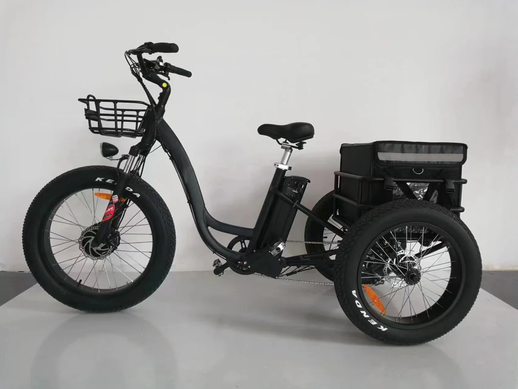 Factory Supplies Three Wheel 500W Electric Bicycle, Adult Shimano 7-Speed, Fat Tire Electric Tricycle