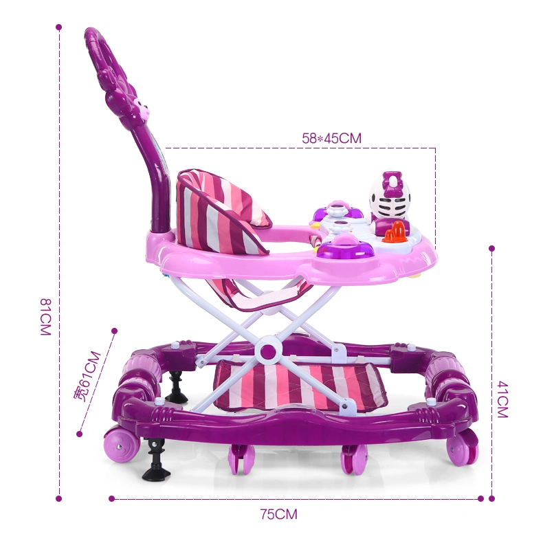 Popular 4 in 1 Multifunctional Baby Walker Stroller Rocking Chair Baby Push Walker with Seat and 8 Wheels Musical Baby Walkers Toy
