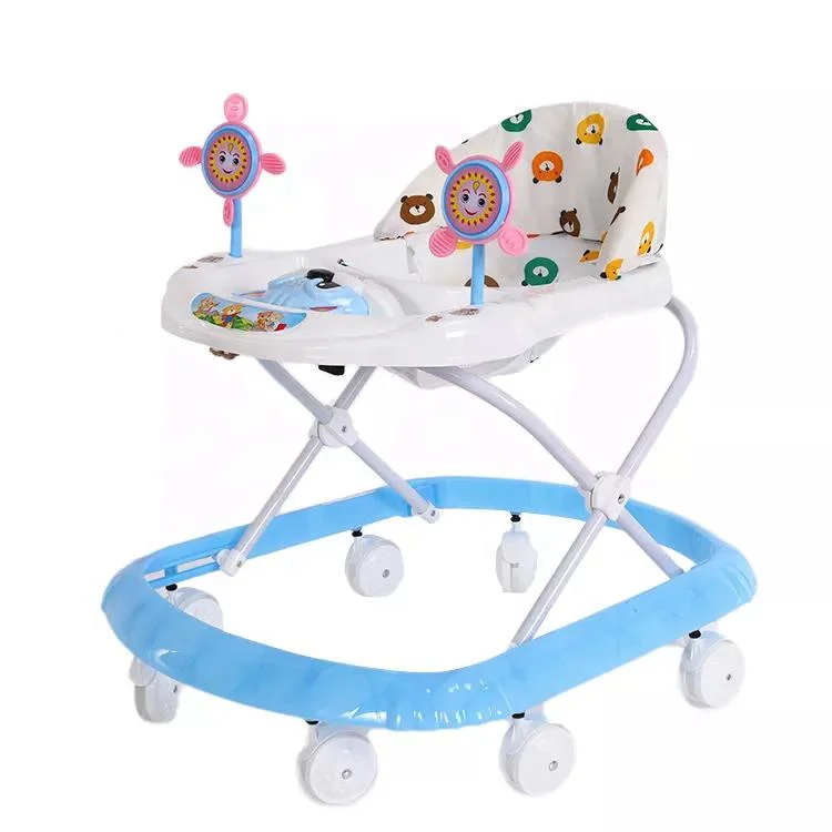 2022 Top Selling Trending New Style 8 Wheels Stylish Baby Walker Infant Walker Training Baby 360 Degree Rotating Baby Walker