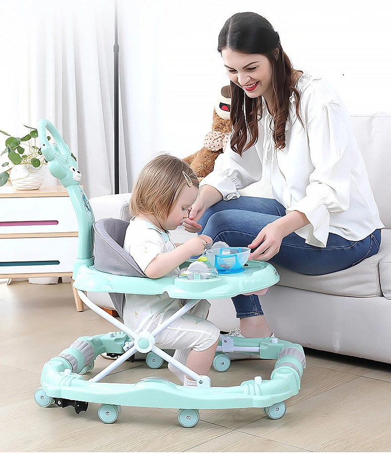 Popular 4 in 1 Multifunctional Baby Walker Stroller Rocking Chair Baby Push Walker with Seat and 8 Wheels Musical Baby Walkers Toy