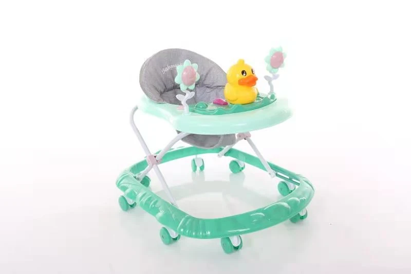 China Factory 7 Wheels Baby Walker Toys Multi-Function Baby Rollover Prevention Adjustable Baby Walker Foldable