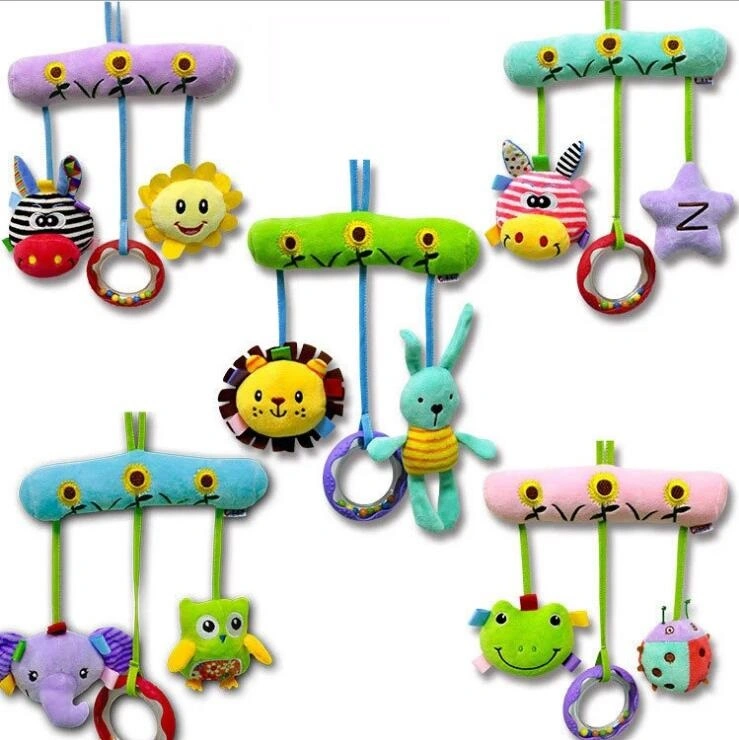 Baby Infant Crib Toy Wrap Around Crib Rail Toy Stroller Toy Cute Baby Educational Plush Toys