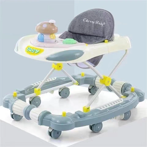 Heißer Verkauf Baby Walker mit Drücker und Musik 8 Räder Kunststoff 360 Grad drehbare Baby Walker Baby Walker mit Musik und Licht
