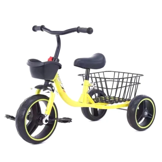 Kinderfahrrad 3 Räder Kinderpedalfahrrad Babyfahrt auf Spielzeug Kinderdreirad aus Metall mit Korb