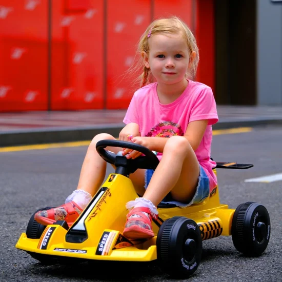 2023 Neuestes Go-Kart für Kinder Kinderfahrauto 390 Dual Drive Batteriebetriebene elektrische Go-Kart-Tretautos für Kinder