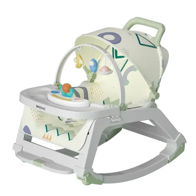 5-in-1 verstellbarer Baby-Schaukelstuhl für Kleinkinder mit leisen Rädern und Bremse