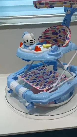 Cartoon Baby Walker, zusammenklappbares, verstellbares Baby Walker Spielzeug mit Musik