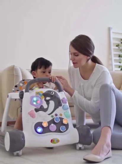 Modischer, einfach zusammenklappbarer 3-in-1-Lauflernwagen für Babys